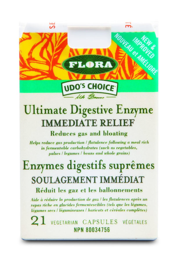 Flora Udo's Choice Ultimate Digestive Enzyme Immediate Relief 21 VCaps Image 1
