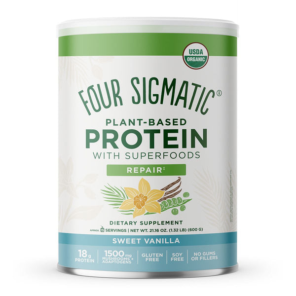 Four Sigmatic Repair Plant-Based Protein with Superfoods - Sweet Vanilla 1.32 lbs Image 1