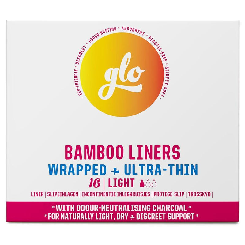 GLO Bamboo Liners Wrapped & Ultra-Thin - Light 16 Pads Image 1