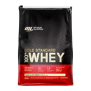 Close-up of Optimum Nutrition Gold Standard 100% Whey Vanilla Ice Cream scoop in a glass