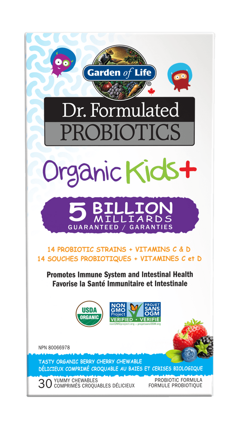 Garden of Life Dr. Formulated Probiotics Organic Kids+ 5 Billion - Berry Cherry 30 Chewables Image 1