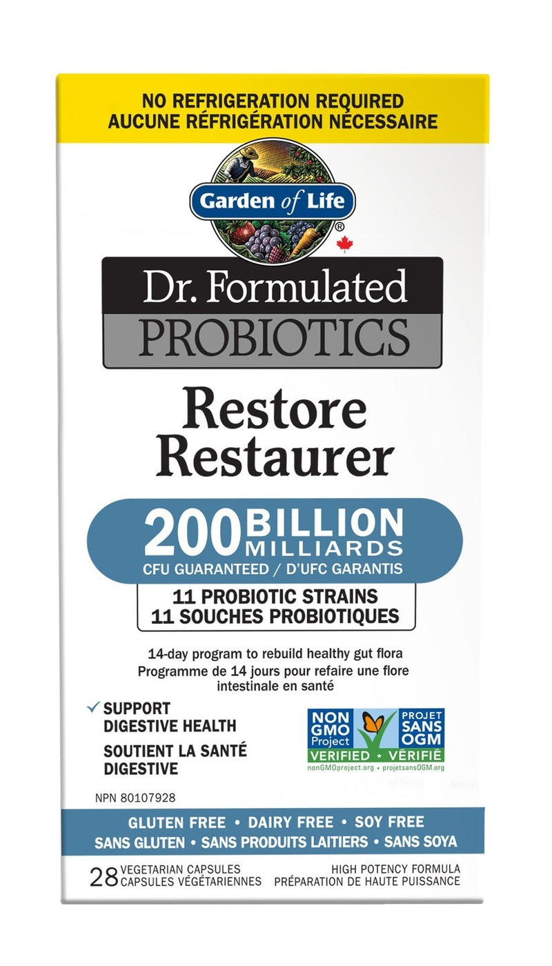 Garden of Life Dr. Formulated Probiotics Restore 200 Billion Shelf-Stable 28 VCaps Image 1