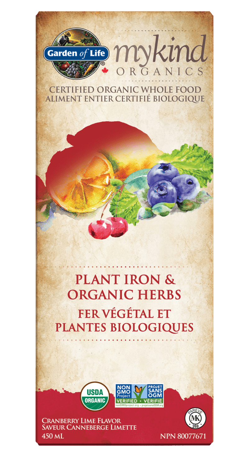 Garden of Life mykind Organics Plant Iron & Organic Herbs - Cranberry Lime 450 mL Image 2