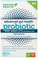 Genuine Advanced Gut Health Probiotic 100 Billion CFU 20 VCaps Image 1