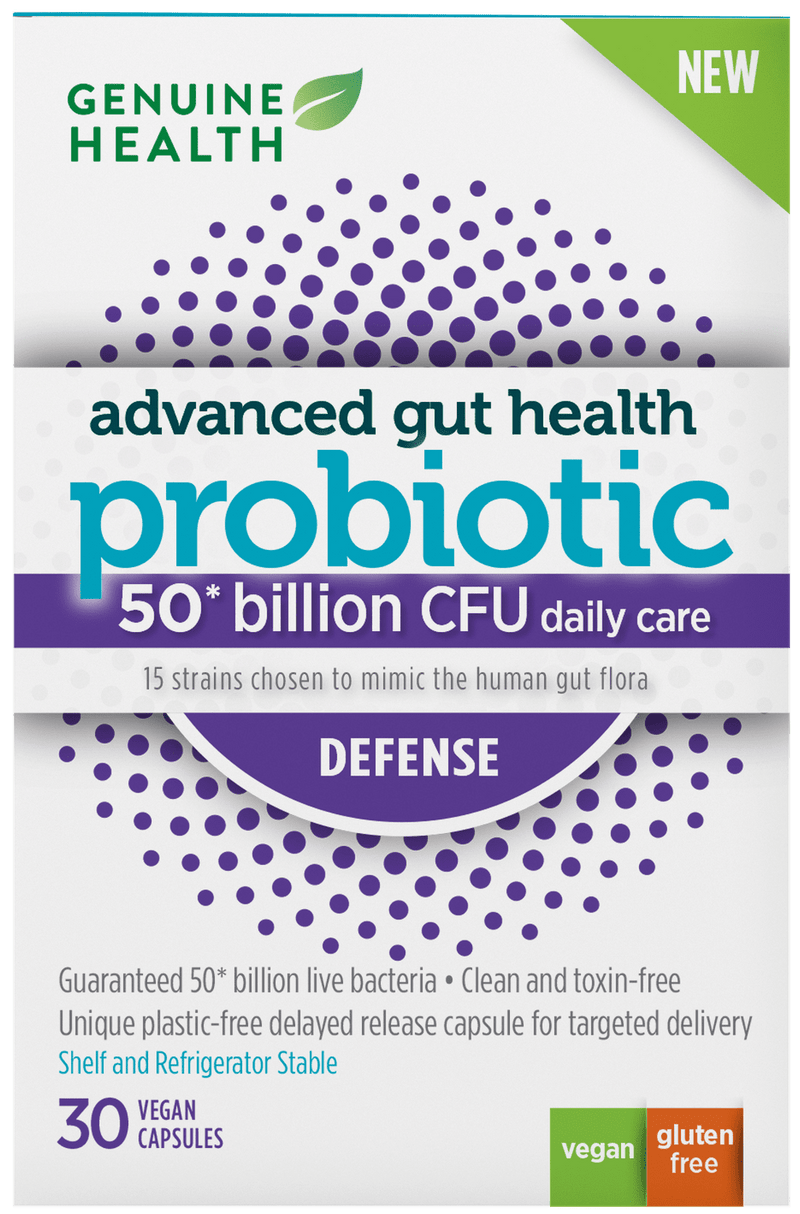 Genuine Advanced Gut Health Probiotic Defense 50 Billion CFU 30 VCaps Image 1