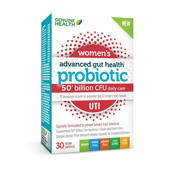 Genuine Advanced Gut Health Probiotic Women's UTI 50 Billion CFU 30 VCaps Image 1