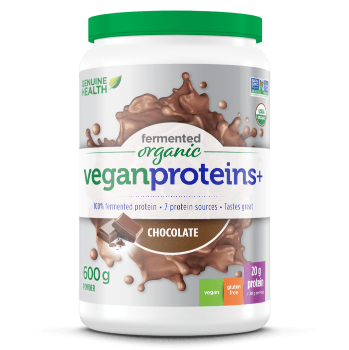 Genuine Health Fermented Organic Vegan Proteins+ Powder - Chocolate Image 1
