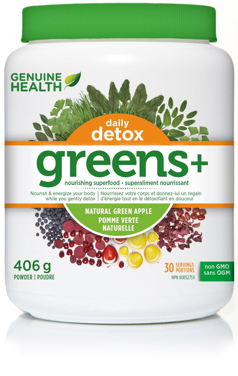 Genuine Health Greens+ Daily Detox - Natural Green Apple 406 g Image 1