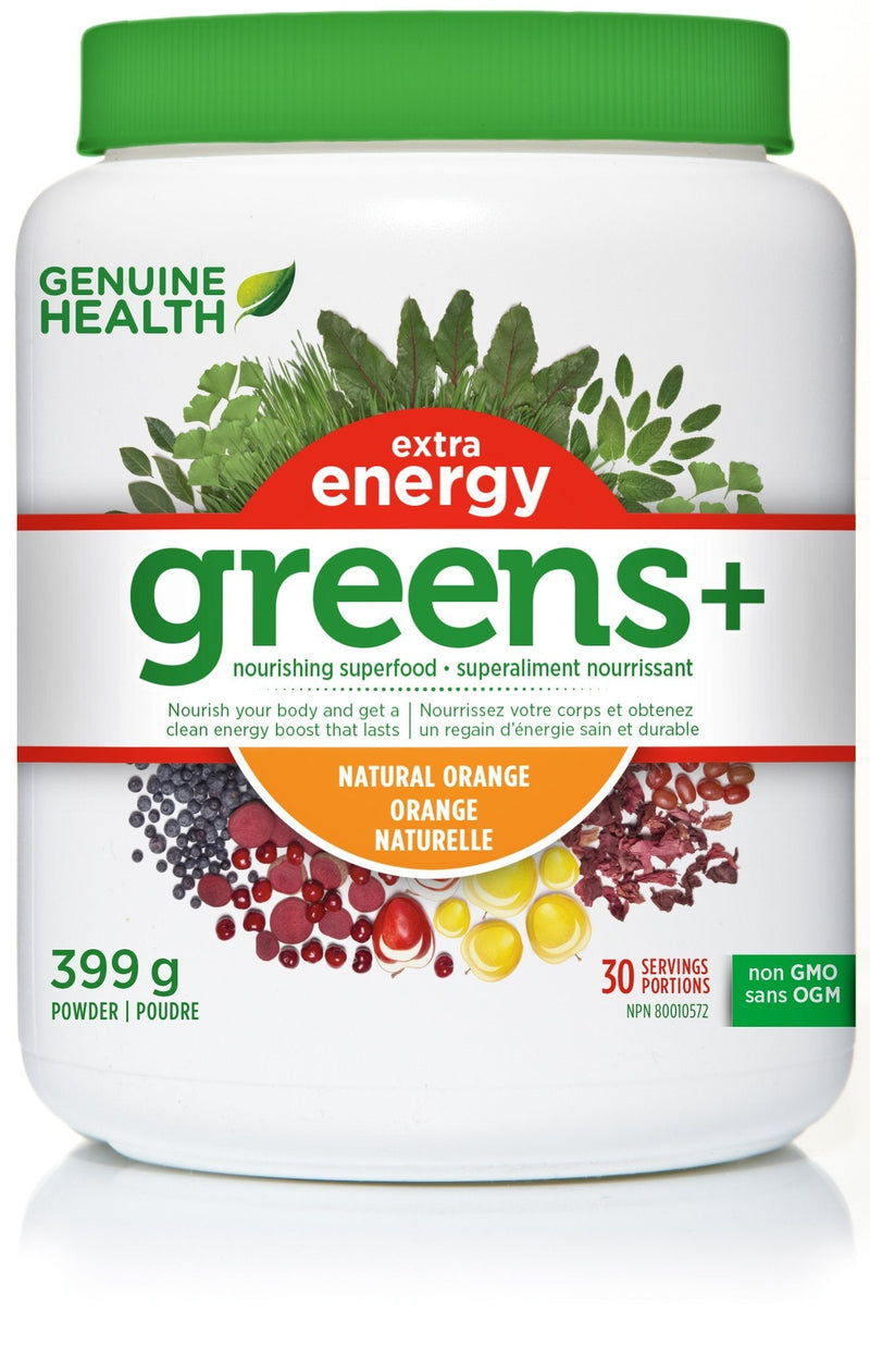 Genuine Health Greens+ Extra Energy - Natural Orange Image 2