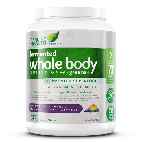 Genuine Health Greens+ Whole Body Nutrition Fermented Superfood - Natural Acai Mango 517 g Image 1