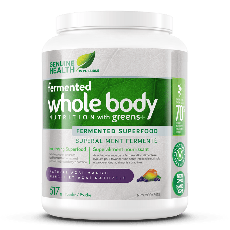 Genuine Health Greens+ Whole Body Nutrition Fermented Superfood - Natural Acai Mango 517 g Image 1