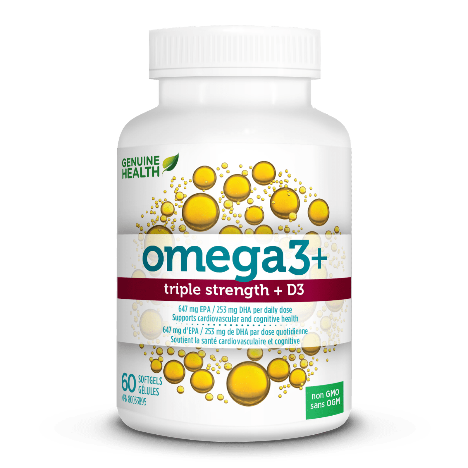 Buy Genuine Health Omega3+ Triple Strength + D3 (60 Softgels) for 37.