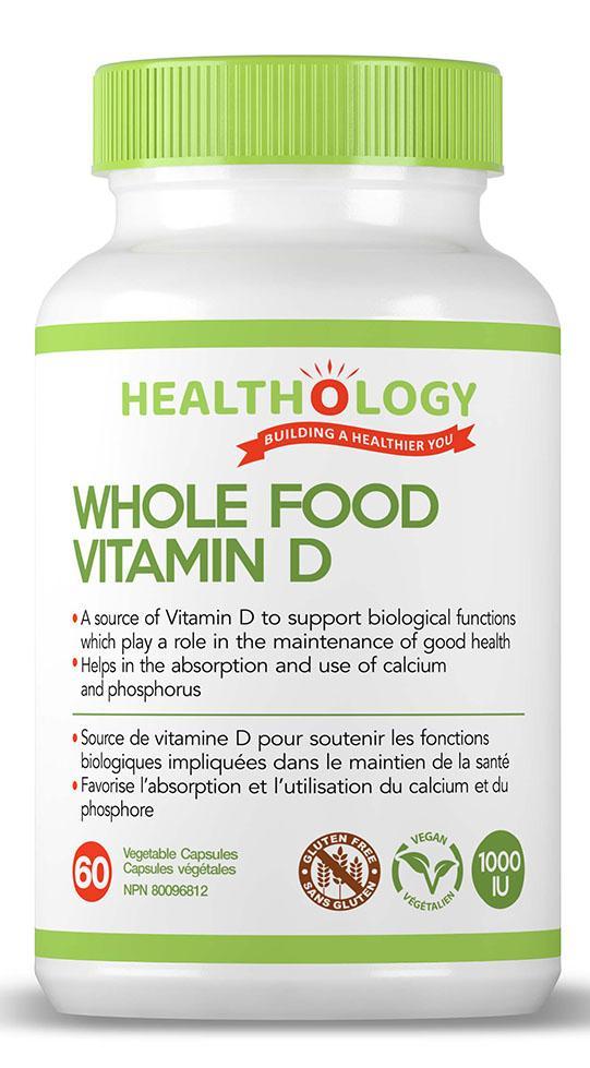 Healthology Whole Food Vitamin D 1000 IU 60 VCaps Image 1