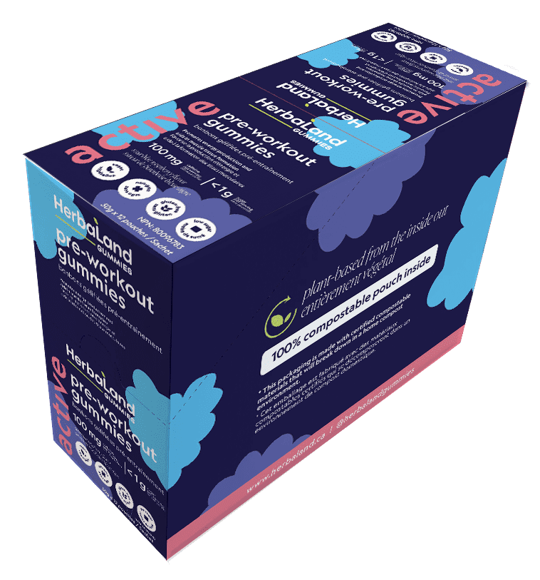HerbaLand Active Pre-Workout Gummies - Sour Blue Raspberry Image 2