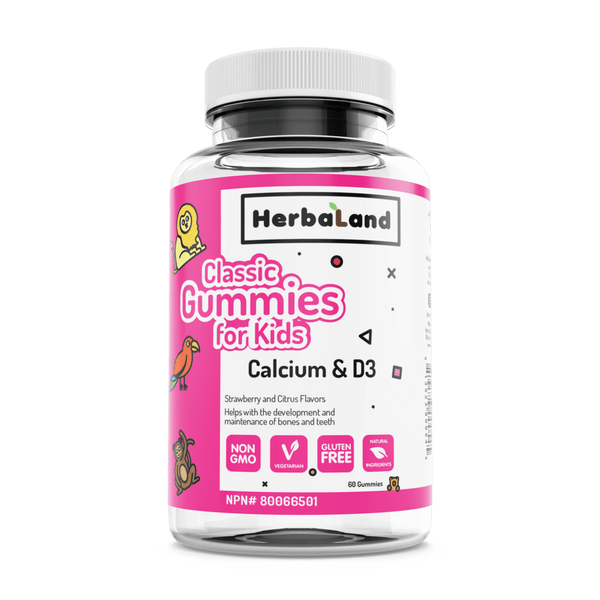 HerbaLand Calcium and D3 Classic for Kids - Strawberry & Citrus 60 Gummies Image 1