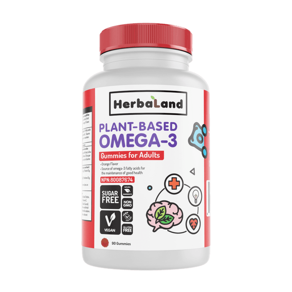 HerbaLand Plant-Based Omega-3 for Adults 90 Gummies Image 1