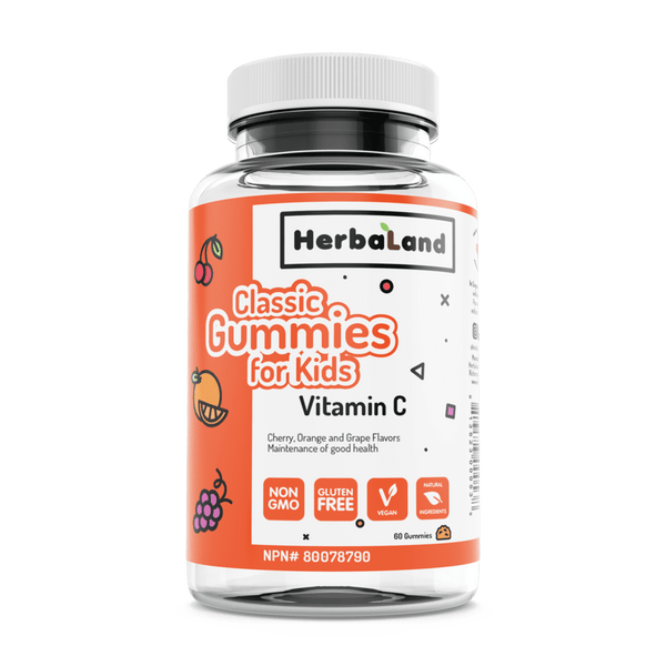 HerbaLand Vitamin C Classic for Kids - Cherry, Orange & Grape 60 Gummies Image 1