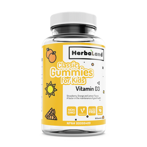 HerbaLand Vitamin D3 Classic for Kids - Strawberry, Orange & Lemon 60 Gummies Image 1
