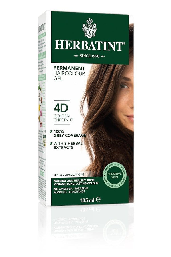 Herbatint Permanent Herbal Haircolor Gel - 4D Golden Chestnut 135 mL Image 1