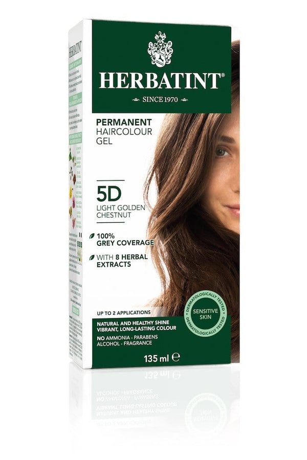 Herbatint Permanent Herbal Haircolor Gel - 5D Light Golden Chestnut 135 mL Image 1