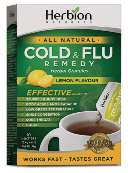 Herbion Naturals Cold & Flu Remedy - Lemon 10 Sachets Image 1
