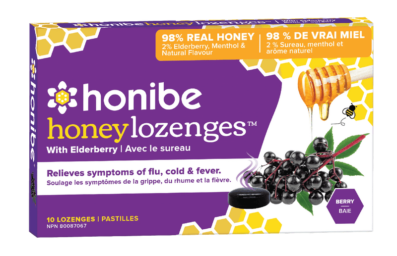 Honibe Honey with Elderberry - Berry 10 Lozenges Image 2