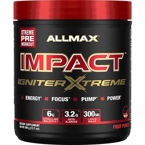 ALLMAX Impact Igniter Xtreme Pre-Workout - Fruit Punch (360 g)