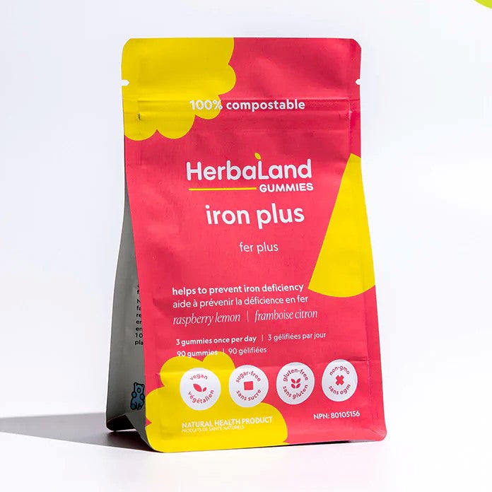 HerbaLand Iron Plus - Raspberry Lemon (90 Gummies)