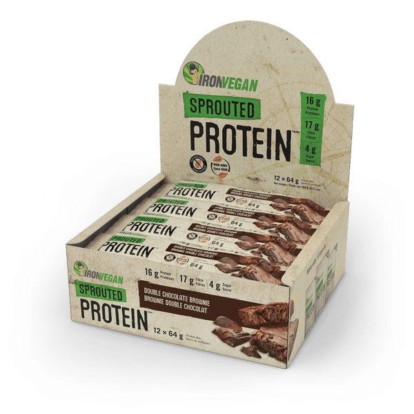 Iron Vegan Sprouted Protein Bar - Double Chocolate Brownie Image 1
