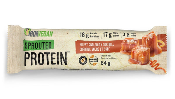 Iron Vegan Sprouted Protein Bar - Sweet and Salty Caramel Image 1