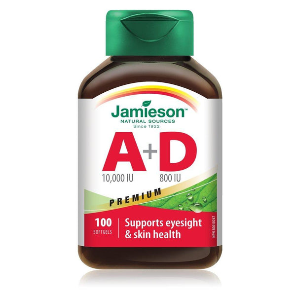 Jamieson A 10000 + Vitamin D 800 IU 100 Softgels Image 1