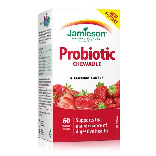 Jamieson Chewable Probiotic - Strawberry 60 Tablets Image 1