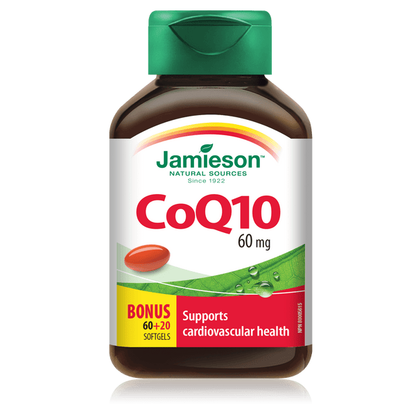 Jamieson CoQ10 60 mg BONUS SIZE 80 Softgels Image 1