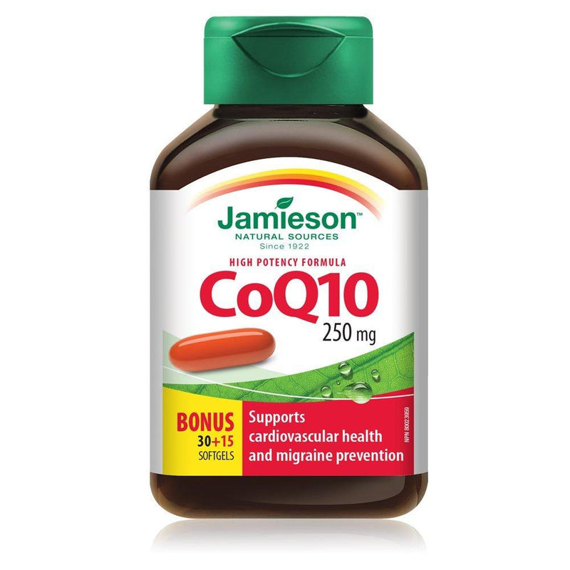 Jamieson CoQ10 High Potency Formula 250 mg 45 Softgels Image 1