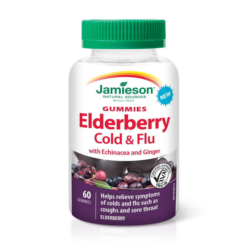 Jamieson Elderberry Cold & Flu with Echinacea and Ginger 60 Gummies Image 1