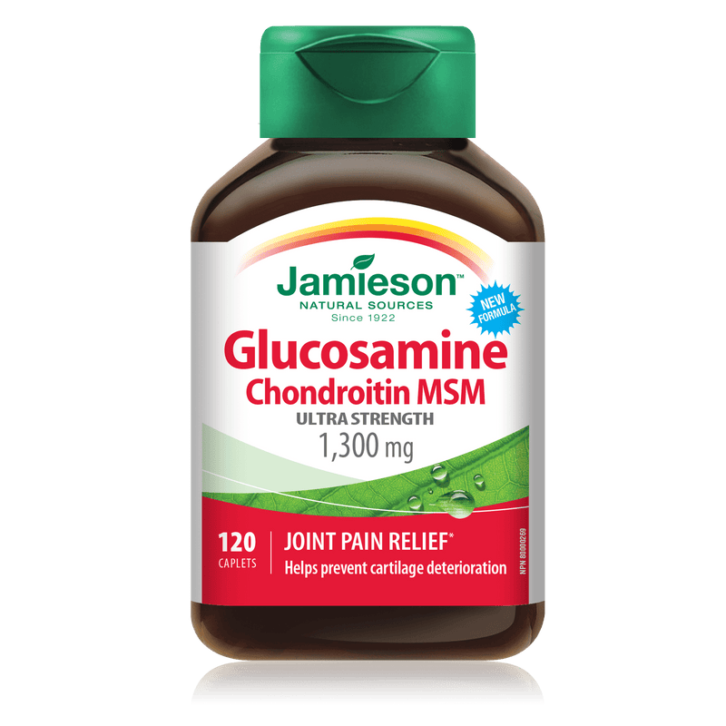 Jamieson Glucosamine Chondroitin MSM Ultra Strength 1300 mg 120 Caplets Image 1