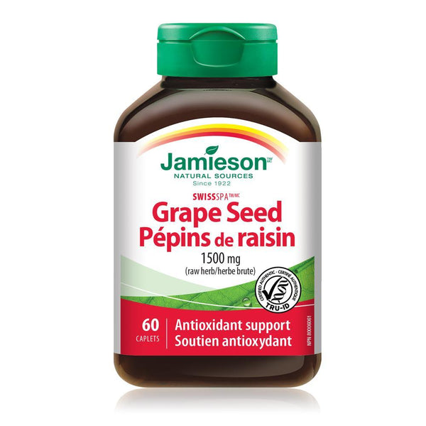 Jamieson Grape Seed 1500 mg 60 Caplets Image 1