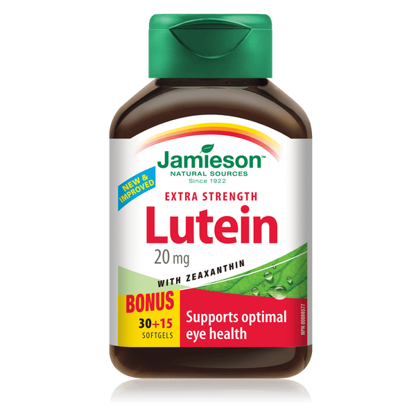 Jamieson Lutein Extra Strength with Zeaxanthin 20 mg BONUS SIZE 45 Softgels Image 1