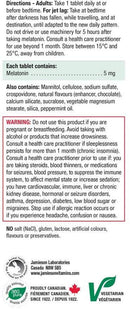 Jamieson Melatonin Extra Strength 5 mg - Chocolate Mint Tablets Image 4