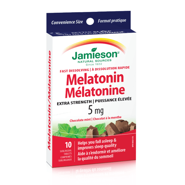 Jamieson Melatonin Extra Strength 5 mg - Chocolate Mint Tablets Image 2