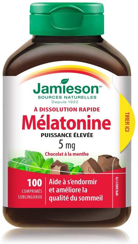 Jamieson Melatonin Extra Strength 5 mg - Chocolate Mint Tablets Image 3