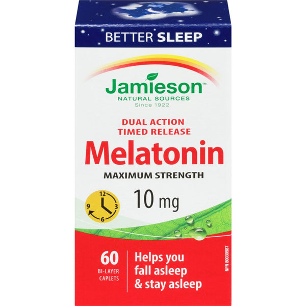 Jamieson Melatonin Maximum Strength 10 mg 60 Caplets Image 1