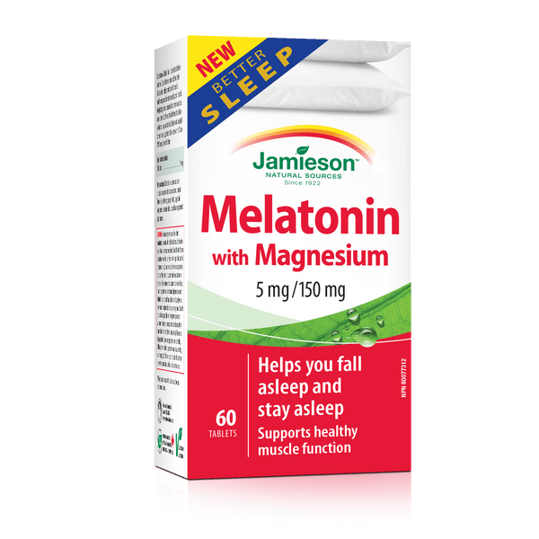 Jamieson Melatonin with Magnesium 60 Tablets Image 1