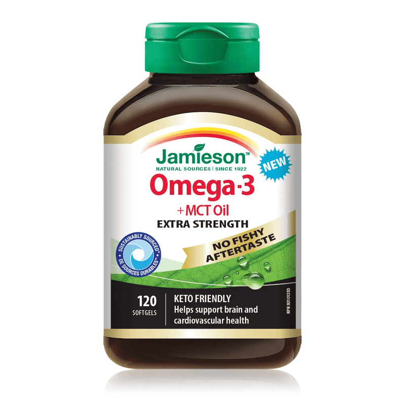 Jamieson Omega-3 + MCT Oil Extra Strength 120 Softgels Image 1