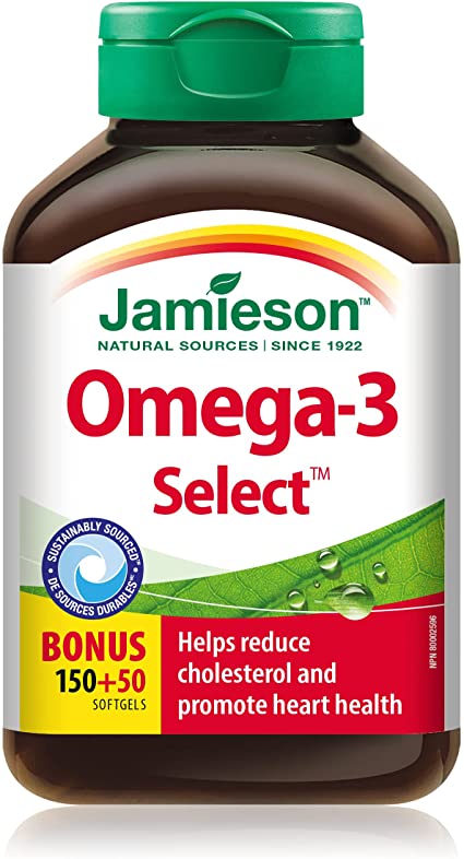 Jamieson Omega-3 Select 1000 mg BONUS SIZE 200 Softgels Image 1