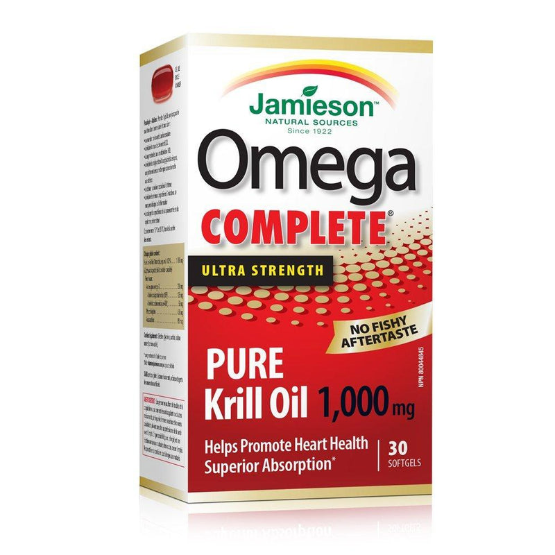 Jamieson Omega Complete Ultra Strength Pure Krill Oil 1000 mg 30 Softgels Image 1
