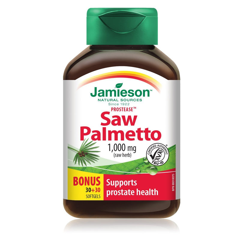 Jamieson Prostease Saw Palmetto 1000 mg BONUS SIZE 60 Softgels Image 1