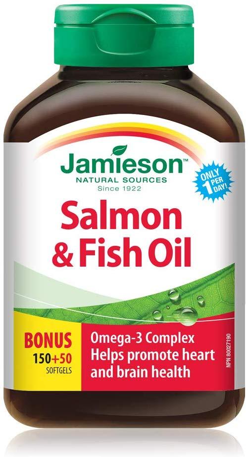 Jamieson Salmon & Fish Oil 1000 mg BONUS SIZE 200 Softgels Image 1