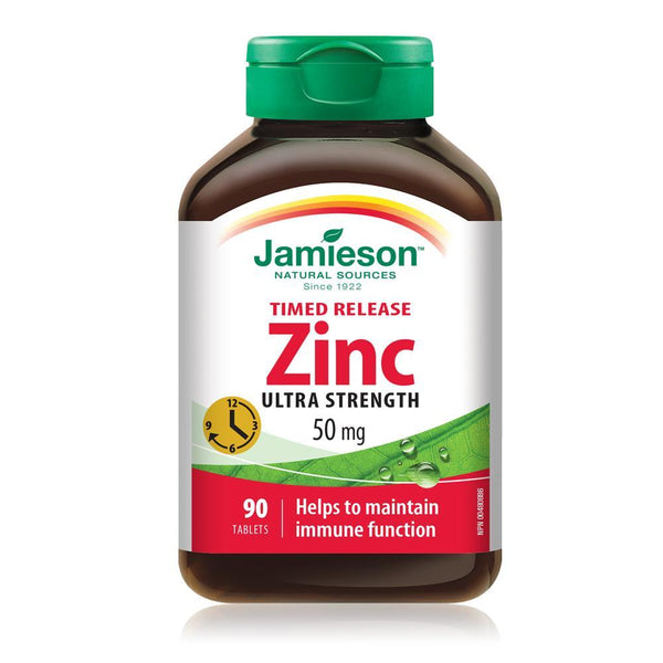 Jamieson Timed Release Zinc Ultra Strength 50 mg 90 Tablets Image 1
