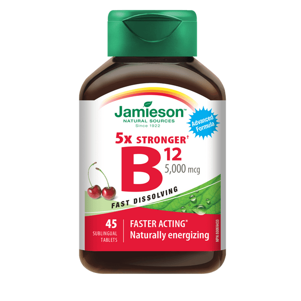 Jamieson Vitamin B12 5000 mcg 45 Tablets Image 1